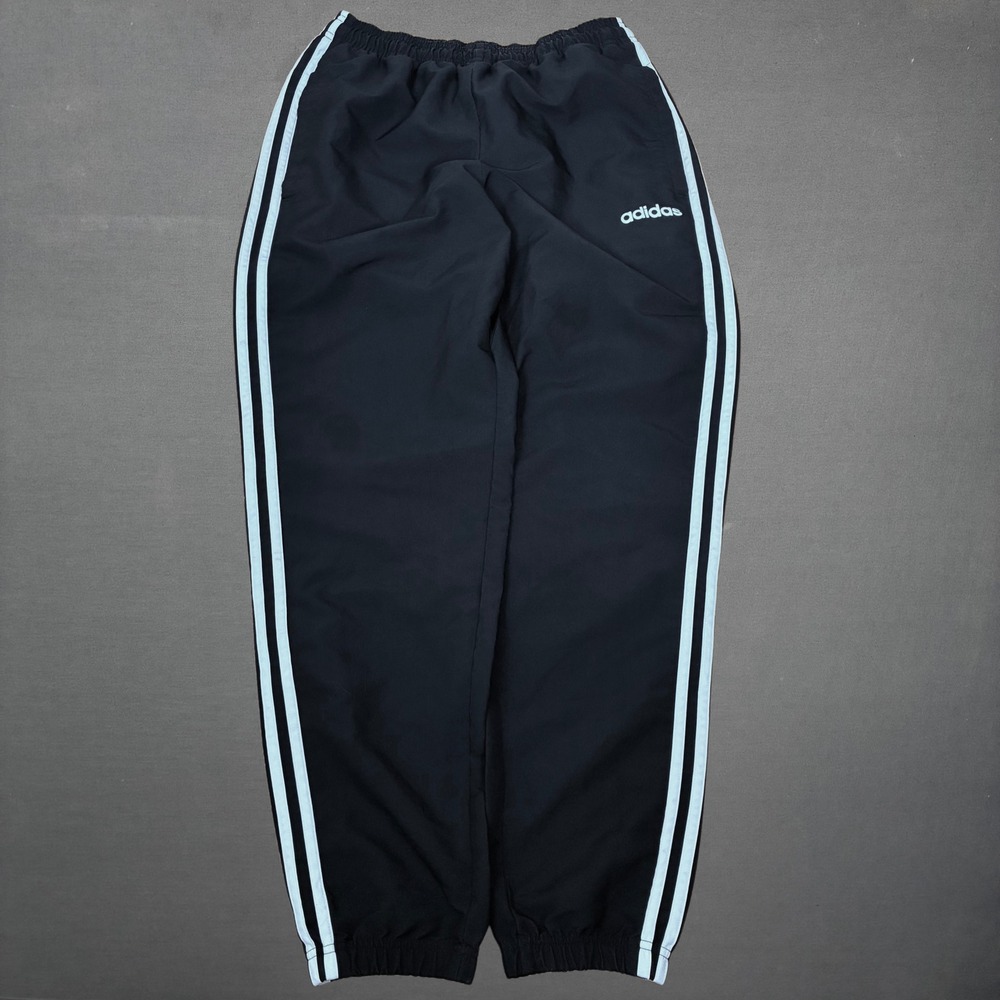 Adidas 3 Stripe Black Nylon Track Pants Women's Size XS 26x30